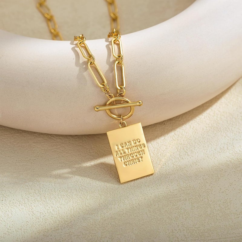 Robaice 14K Gold Plated and Silver Plated Cross Necklace for Women, Non-Tarnish Faith Jewelry with Toggle Clasp, Fashion Necklace Gifts for Women, Christian Faith, Communion, Birthday & Christmas - Image 4